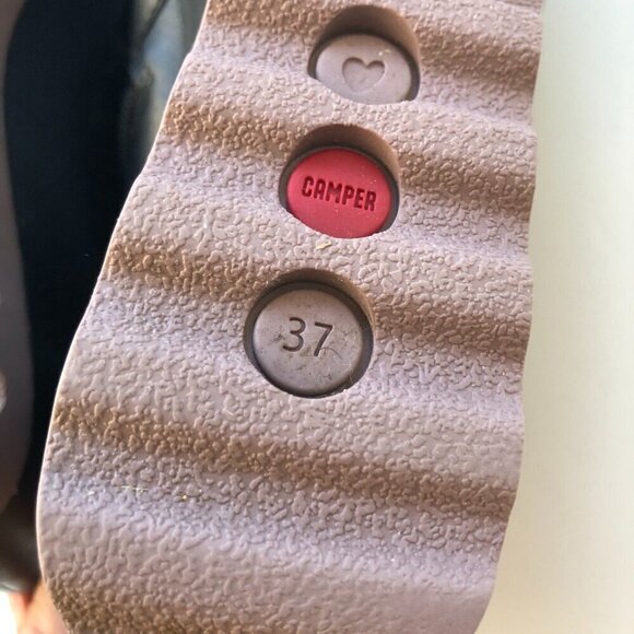 CAMPER Laika women’s leather black ankle boot violet platform soles zip up EU37 - Picture 13 of 16